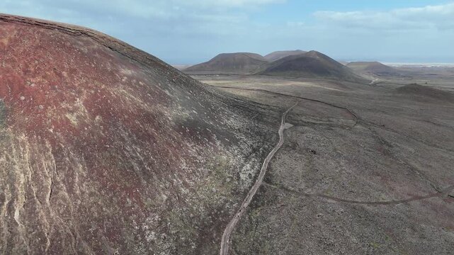 survol de volcans sur l'ile de Fuerteventura aux canaries