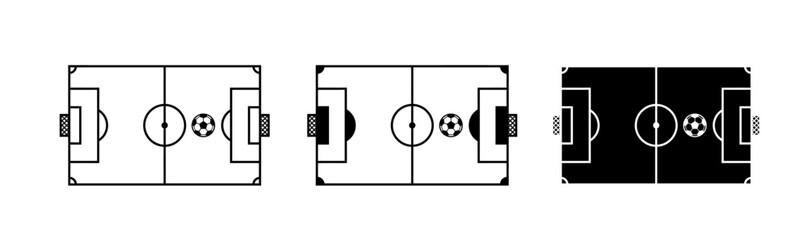 Soccer field diagrams with various design styles and layouts for tactical planning and analysis © mstkabita