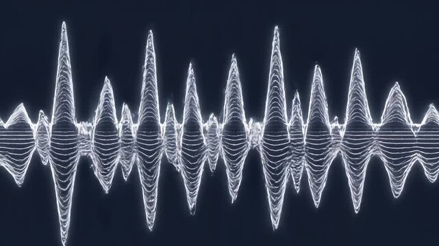 Abstract white waveforms on dark background symbolizing conceptual art and dynamic energy
