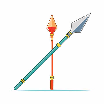 Two spears crossed, vector illustration