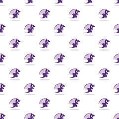 Obraz premium Purple cartoon dragons with wings creating a whimsical seamless pattern background