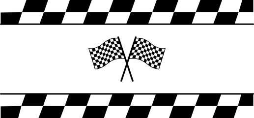 Checkered finish line flags, motor racing concept, iconic black and white pattern for competitive events, dynamic design representing speed and victory in racing, sports, and championship competitions © Grecia