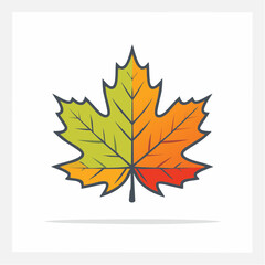 Obraz premium Stylized Maple Leaf Icon with Autumn Colors