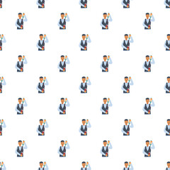 Fototapeta premium Waiters serving red wine in a professional restaurant service seamless pattern