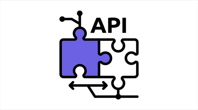 API Integration Vector Icon - Connection Minimalist Outline