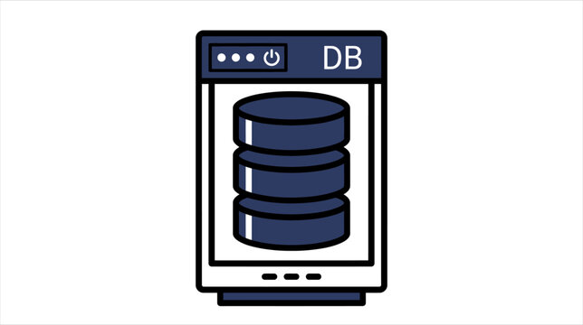  Database Vector Icon - Server Storage Minimalist Outline 