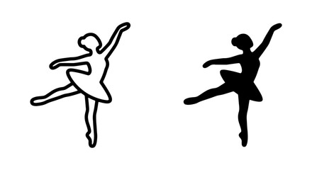 Ballet Dancer Silhouette Vector Set, Elegant Female Performer Poses, Graceful Dance Art Icons © black man