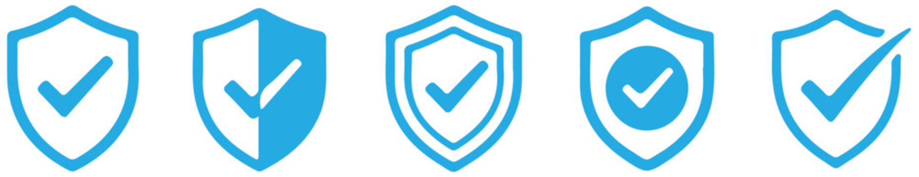 Shild with check mark line icon. Rating, clipboard with thumbs up like, dislike, rate the service, clipboard with checkmark. Feedback concept. Vector sticker line icon on white 
