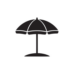 Fototapeta premium Black Umbrella Silhouette Icon Vector Illustration