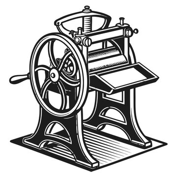 Cyclostyle duplicator stencil printer silhouette