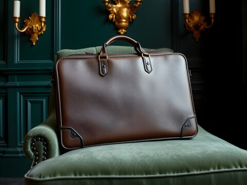 Partial Frame Leather Attach&eacute; Case Resting Velvet Armchair Cropped Hard