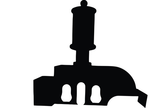Hydraulic riveting machine steel cylinder silhouette