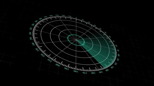 Blue light tech space radar interface with rotating loop animation