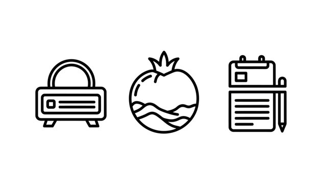 Professional task management and productivity linear icons for planning organizer and documentation with management productivity organizer clipboard documentation business planning checklist