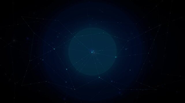 Dark abstract background with a subtle glowing network of interconnected points and lines