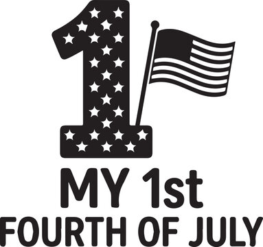 Patriotic Fourth of July, American Flag, Independence Day Vector Graphic, Star Spangled Banner Illustration