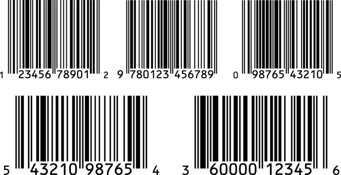 Barcode Label Collection with Retail Scanner and Product Identification Code SymbolsBarcode Label Collection with Retail Scanner and Product Identification Code Symbols