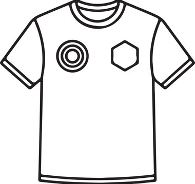 Blank t shirt template design for casual clothing illustration with front view