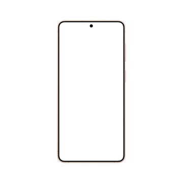 Isolated png image of pink gold smartphone mockup template without background and screen