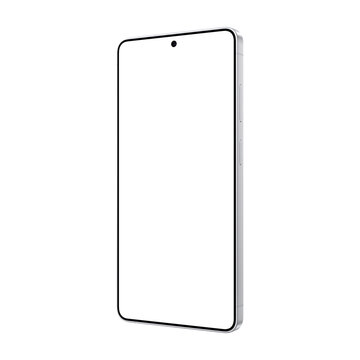White isometric ultra smartphone mockup template without screen and background. Isolated png file