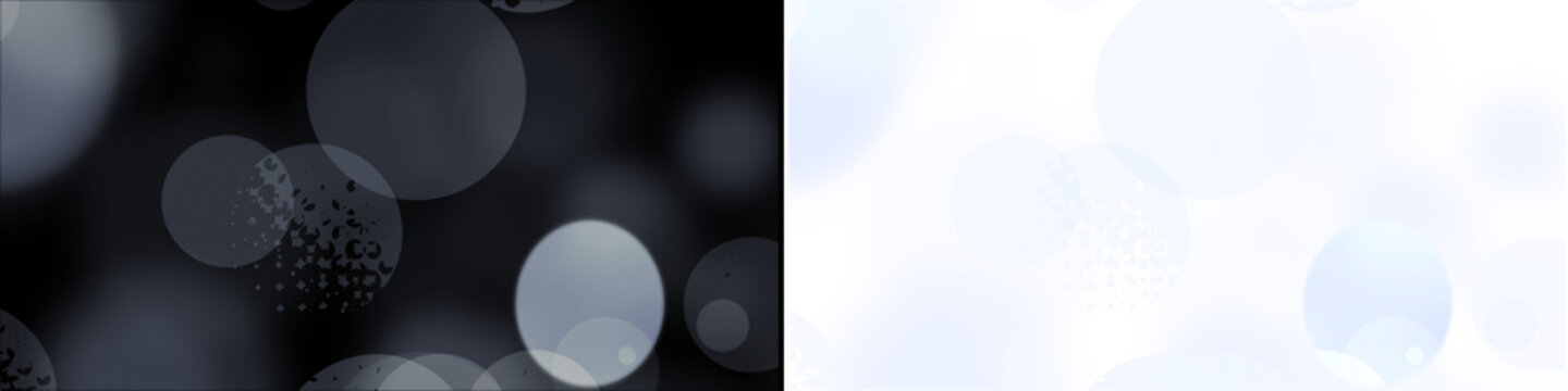 Silver white bokeh light flares with soft focus effect on black and transparent backgrounds for elegant design.