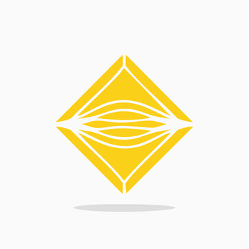 Yellow Diamond Shape with Abstract Lines