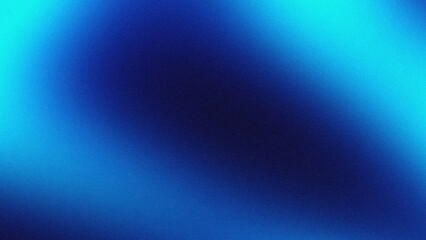Obraz premium Abstract Deep Blue and Neon Cyan Grainy Gradient Background with Lo-Fi Noise Texture