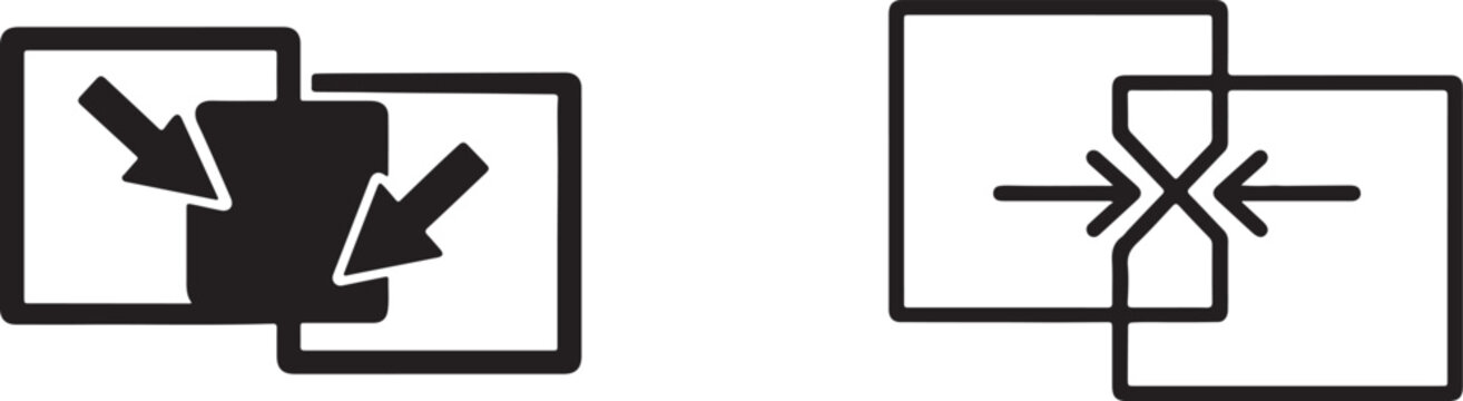 Merge icon in editable vector style for app, web UI, workflow, and data integration design.
