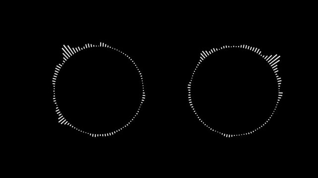 Circular audio visualizer spectrum animation. Load, wait, download. Rounded lines in a circle.  circle equalizer music beat wave animation loop on transparent background.