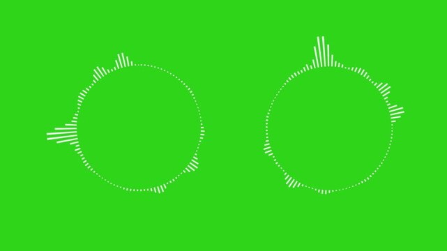 Circular audio visualizer spectrum animation, line digital minimalist voice Audio Equalizer Background Animation. A set of interface elements in the form of a circle. spectrum animation template .