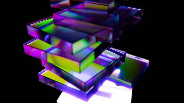 Dispersion glass blocks. Computer generated render