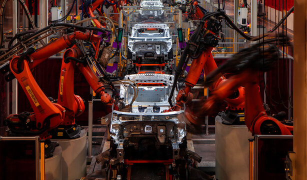 Automotive welding robotic arm production line