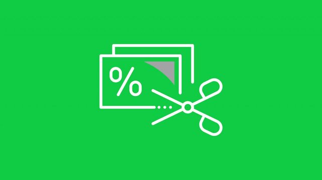 Discount coupon icon animation with transparent background