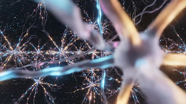 Neural network connections highlighting geometric patterns and contemporary art