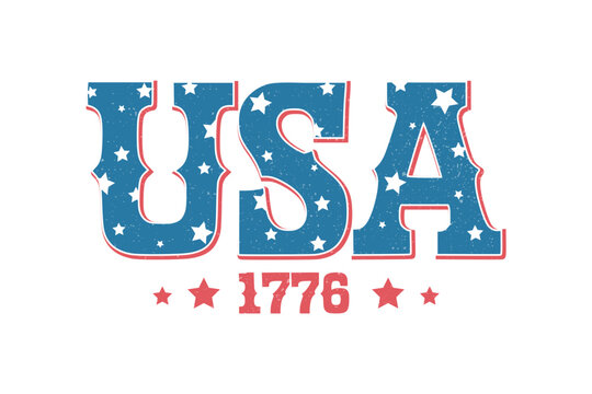 Patriotic USA 1776 Vintage American Independence T Shirt Design
