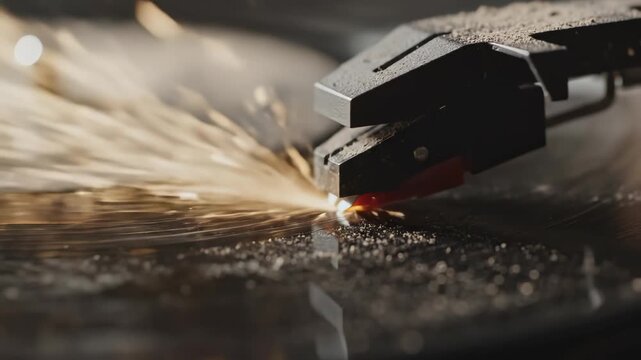 Vinyl record needle playing symbolizing the cutting-edge of futuristic design