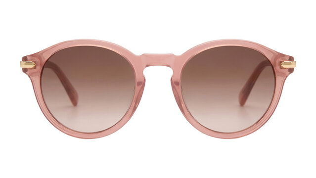 Stylish pink round sunglasses for women trendy eyewear isolated on transparent background png fashion accessory frames.