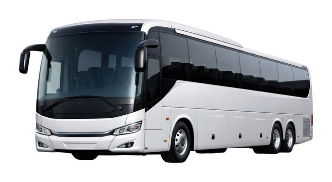 PNG Modern luxury white tour bus
