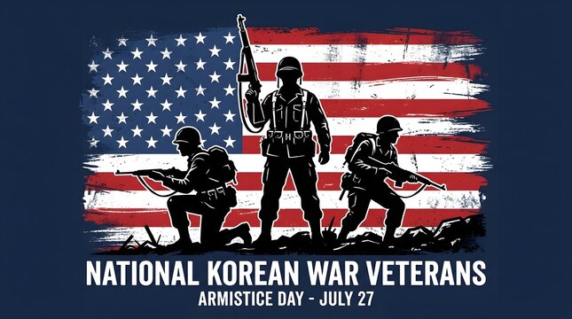 National korean war veterans armistice day july 27 american flag soldiers