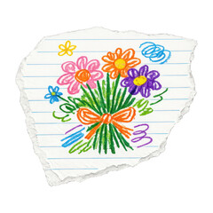 Obraz premium PNG Colorful hand-drawn flower bouquet