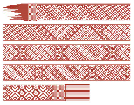 Vector illustration of the Lielvardes josta &mdash; a traditional Latvian woven belt and one of the key symbols of Latvian cultural identity, included in the Cultural Canon of Latvia