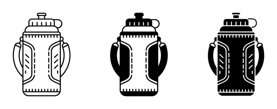 Thermos, thermos bottle, insulated bottle, vector icons