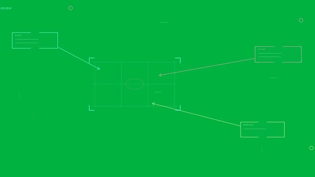 On load HUD frame 3x3grid pink oval animating, notes linking cells for labels on transparent canvas