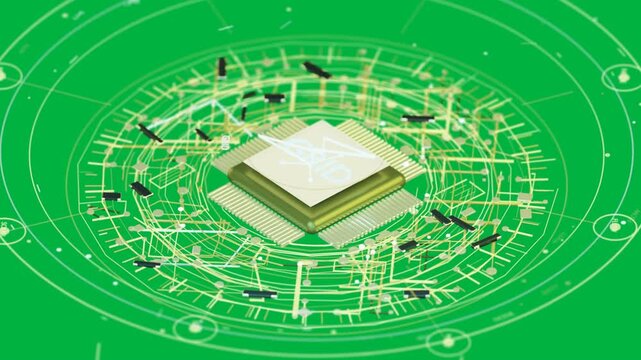 Pale square settling sparking chip booting, rings forming on transparent canvas signaling core boot