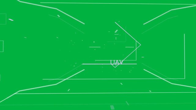 Pulse starting HUD overlays expanding, shifting, UAV labels updating for control on transparent bg