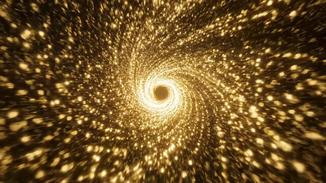 Golden spiral pattern in space symbolizing dynamic movement and artistic expression