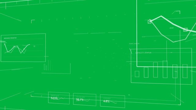 On boot 3D HUD showing panels, panning, swarm shifting to show throughput on transparent background