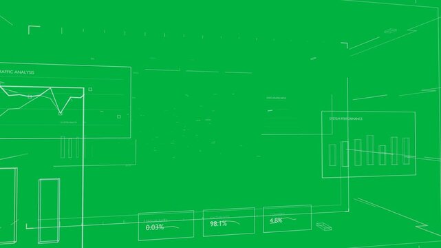 Network HUD receiving feed, showing health metrics while camera panning, background transparent