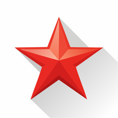 Fototapeta premium Red Five-Pointed Star with Shadow