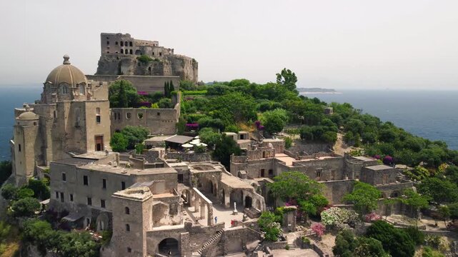 Stunning aerial view of Aragonese Castle rising above
